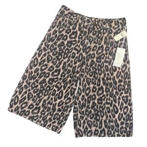 Pilcro Leopard Animal Print Denim Culottes Pants Womens 28 NWT Anthropologie